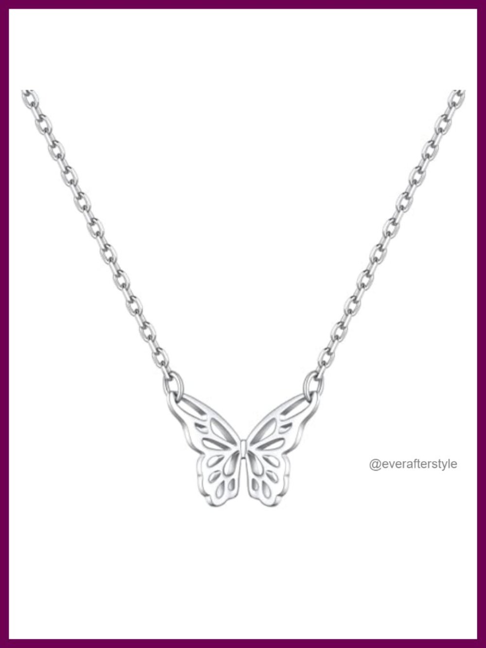925 Sterling Silver Butterfly Pendant Necklace, Hypoallergenic Dainty Jewelry